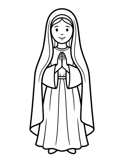 Desenho de Nuestra Señora en Oración para colorir