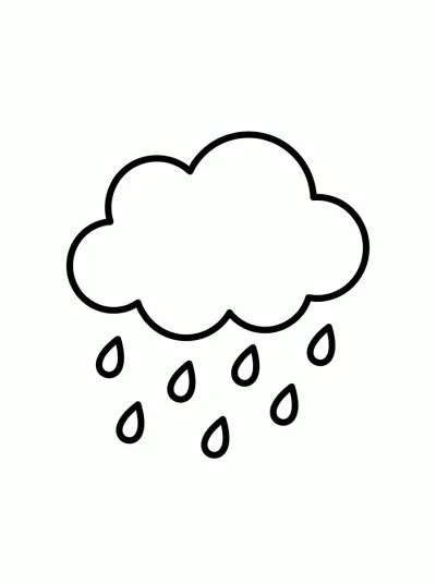 Desenho de Nube con Lluvia para colorir