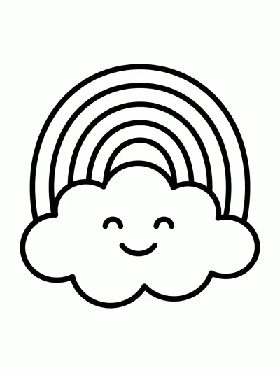 Desenho de Nube con Arcoíris para colorir