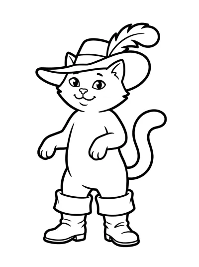 Desenho de Gato con Botas para colorir