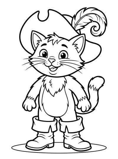 Desenho de Gato con Botas con Sombrero para colorir