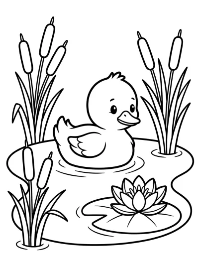 Desenho de Patito Feo en el Lago para colorir