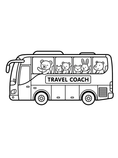 Desenho de Autobús de Viaje para colorir