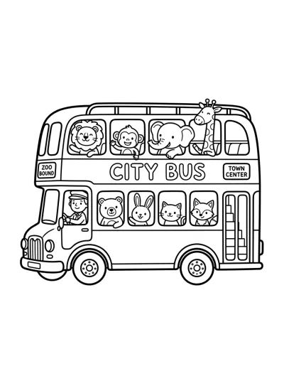 Desenho de Autobús de Dos Pisos para colorir