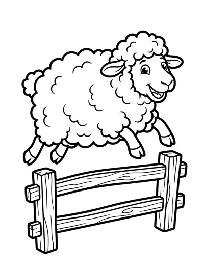 Desenho de Mouton qui Saute la Barriere para colorir