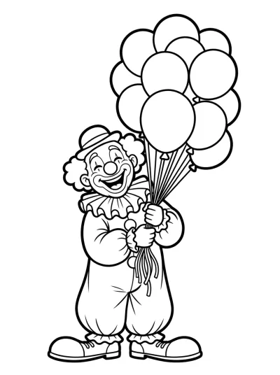 Desenho de Payaso con Globos para colorir