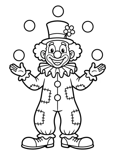 Desenho de Payaso Malabarista para colorir