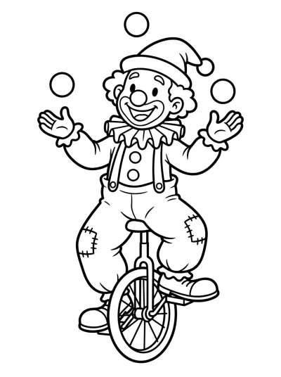 Desenho de Payaso en Monociclo para colorir