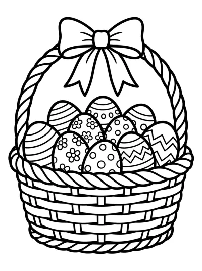 Desenho de Cesta de Pascua para colorir