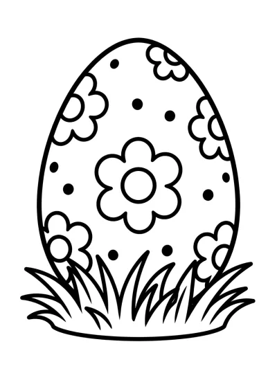 Desenho de Huevo de Pascua Decorado para colorir
