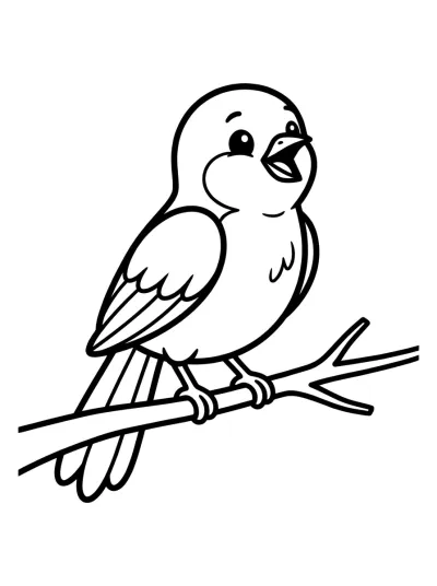 Desenho de Pajarito Cantando para colorir