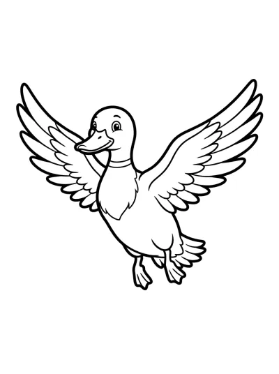 Desenho de Pato Volando para colorir