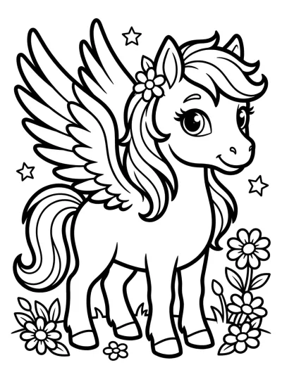 Desenho de Pegaso de Pie para colorir