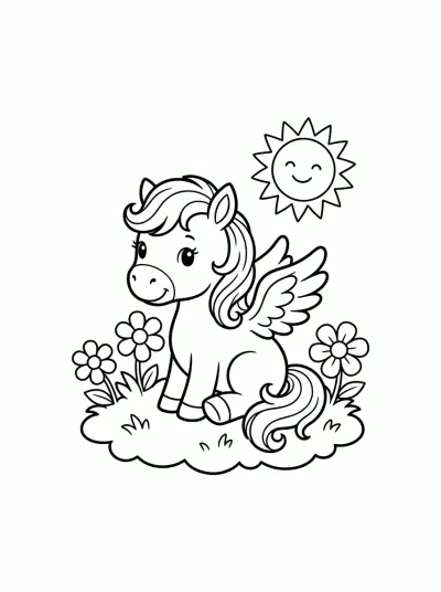Desenho de Pegaso Bebé para colorir
