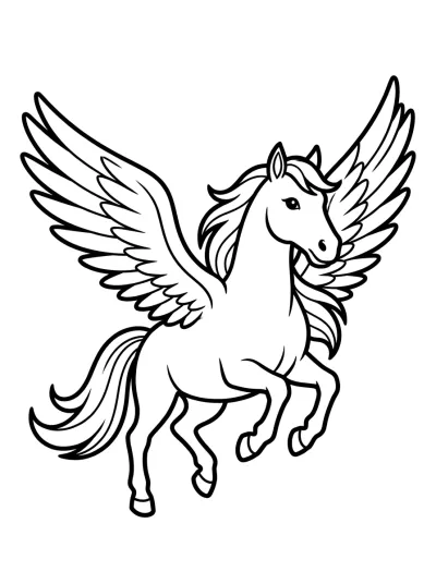 Desenho de Pegaso Volando para colorir