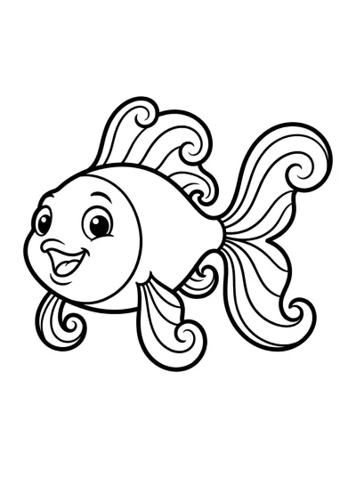 Desenho de Peixe Dourado para colorir
