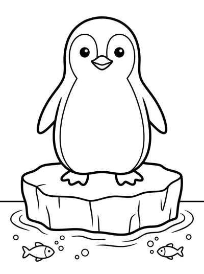 Desenho de Pingüino en el Hielo para colorir