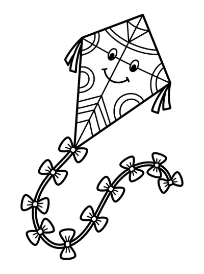 Desenho de Cometa con Lazos para colorir