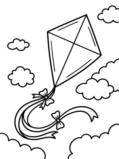 Desenho de Cometa en el Cielo para colorir