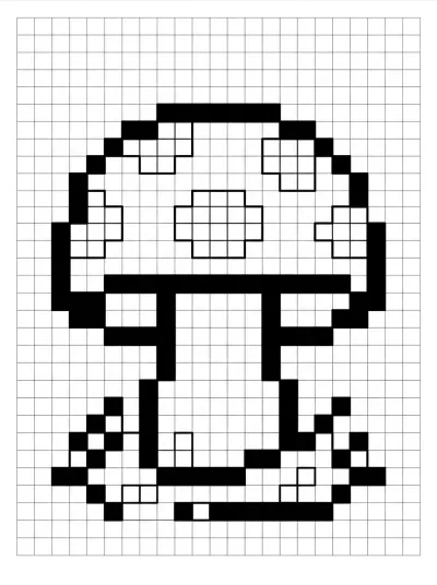 Desenho de Champiñón Pixel para colorir