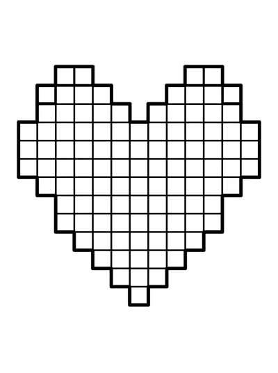 Desenho de Corazón Pixel para colorir