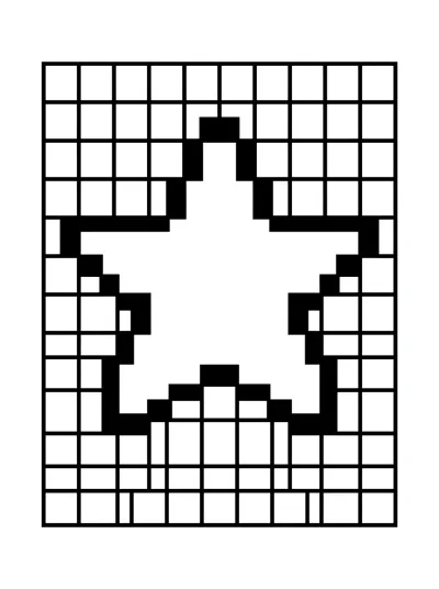 Desenho de Estrella en Pixel Art para colorir