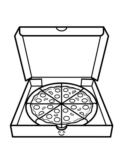 Desenho de Caja de Pizza para colorir