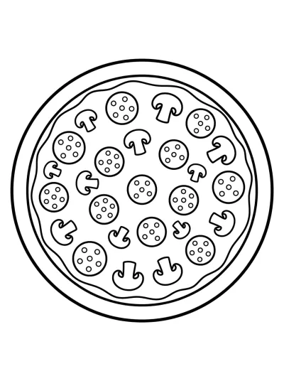 Desenho de Pizza Entera para colorir