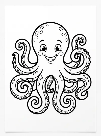 Desenho de Pulpo Sonriente para colorir