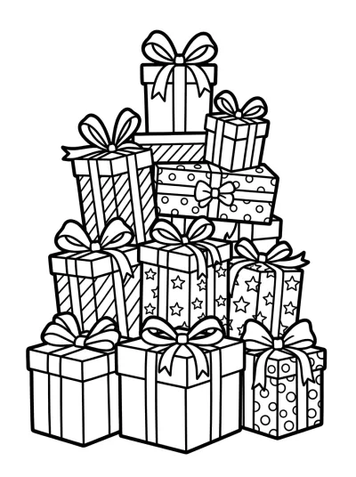 Desenho de Pila de Regalos para colorir