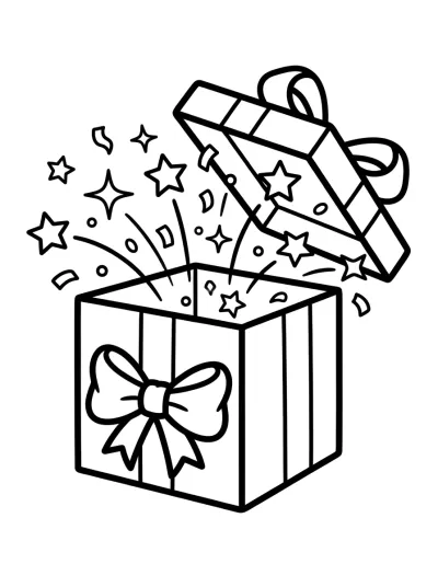 Desenho de Regalo Abierto con Sorpresa para colorir