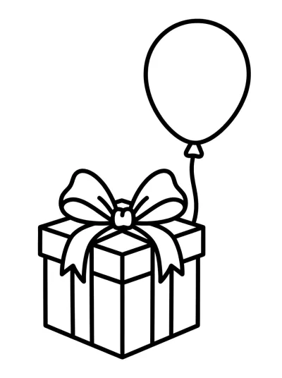 Desenho de Regalo con Globo para colorir