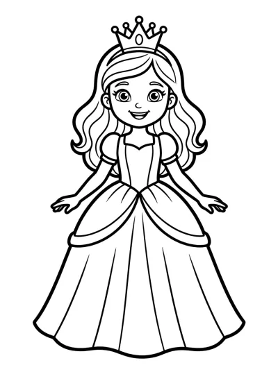 Desenho de Princesa com Coroa para colorir
