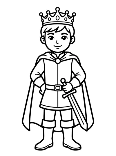 Desenho de Príncipe com Espada para colorir