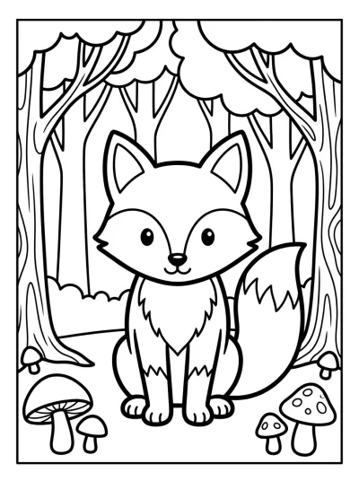Desenho de Zorro en el Bosque para colorir