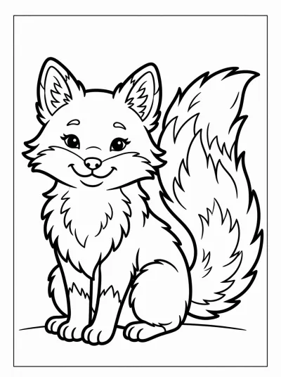 Desenho de Zorro Sentado para colorir