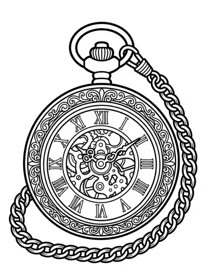 Desenho de Reloj de Bolsillo para colorir