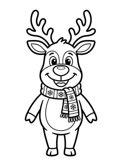 Desenho de Reindeer with a Scarf para colorir