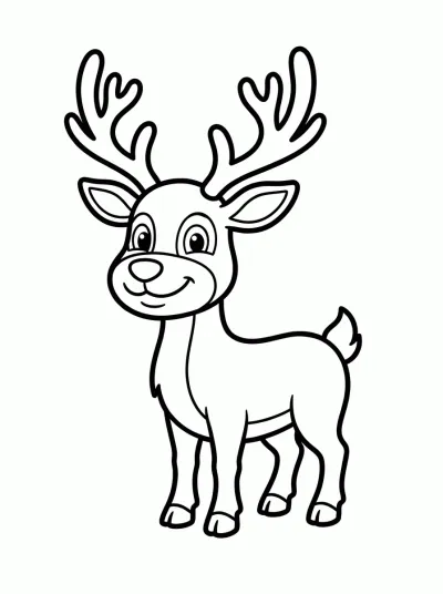 Desenho de Cute Reindeer para colorir