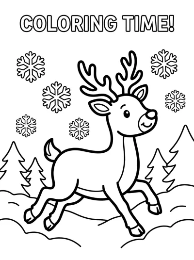 Desenho de Reindeer in the Snow para colorir