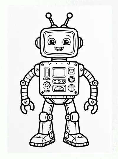Desenho de Robô Amigável para colorir