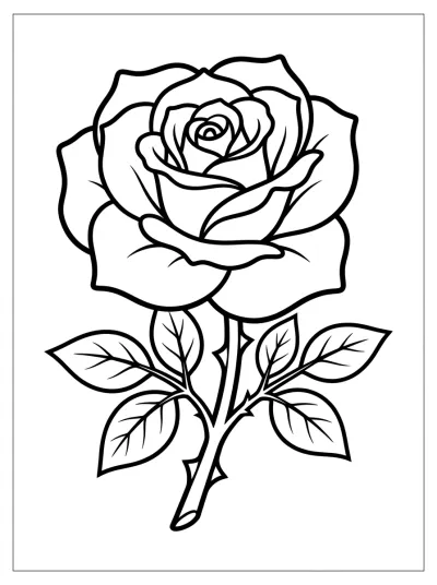 Desenho de Rosa en Flor para colorir