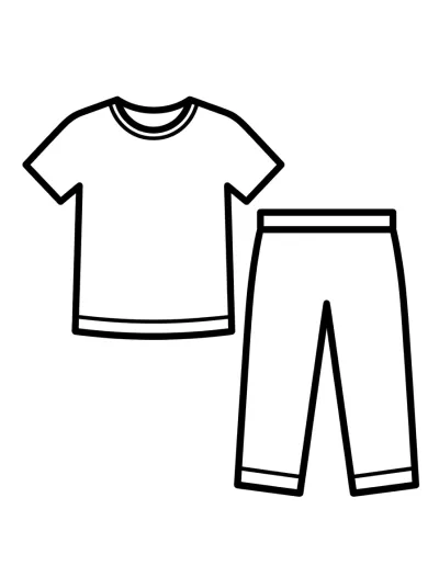 Desenho de Camiseta e Calça para colorir