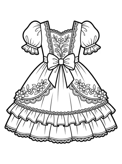 Desenho de Vestido Bonito para colorir