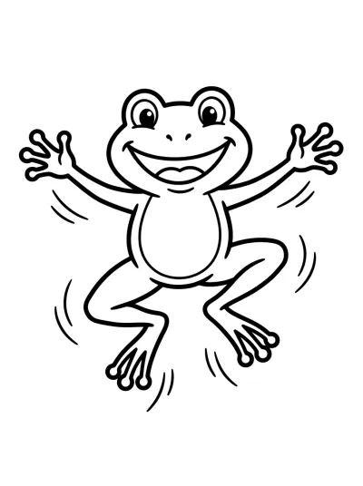 Desenho de Sapo Pulando para colorir