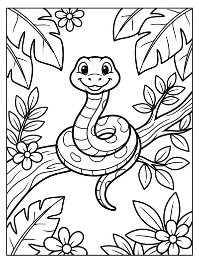 Desenho de Serpiente en la Selva para colorir