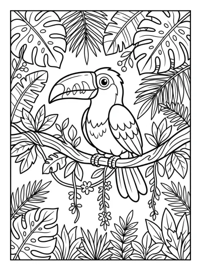 Desenho de Tucán en la Selva para colorir