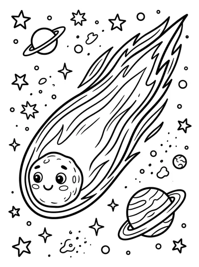 Desenho de Cometa en el Espacio para colorir