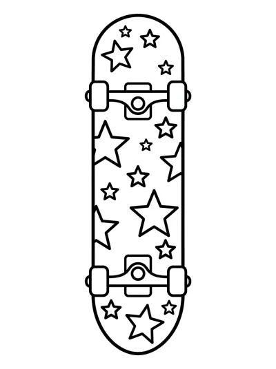 Desenho de Patineta con Estrellas para colorir