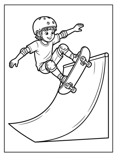 Desenho de Patinador en la Rampa para colorir
